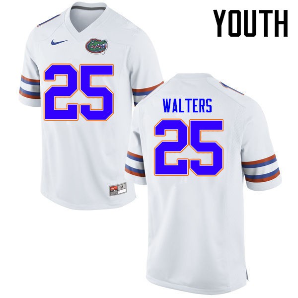 Florida Gators Youth #25 Brady Walters College Football Jerseys White